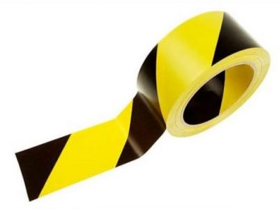 Cinta de balizar a doble color amarilla y negra