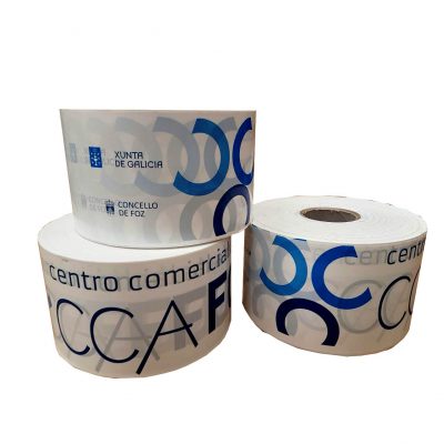 Cinta de balizamiento fabricada para el Centro Comercial Aberto de Foz