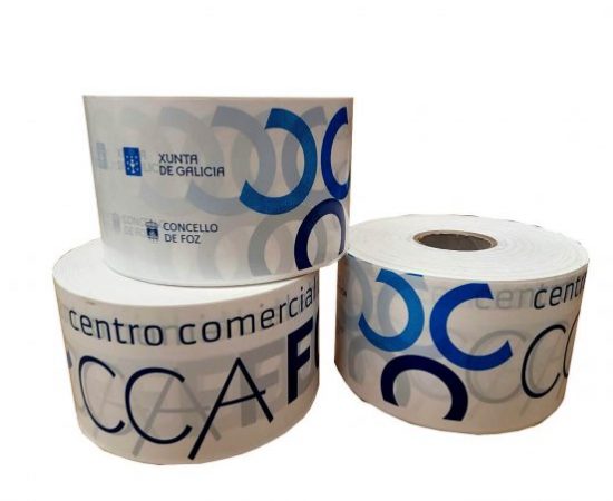 Cinta de balizamiento fabricada para el Centro Comercial Aberto de Foz